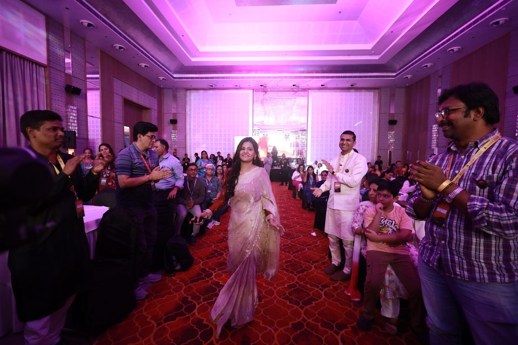 Tripti Sharma with an audience